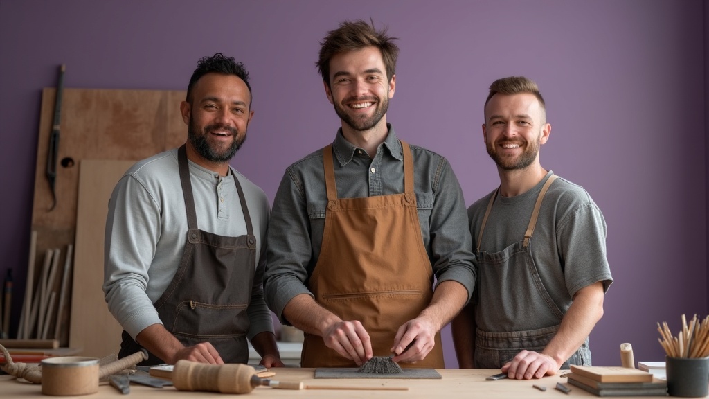 Zufriedene Handwerker